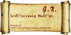 Grünczveig Noémi névjegykártya